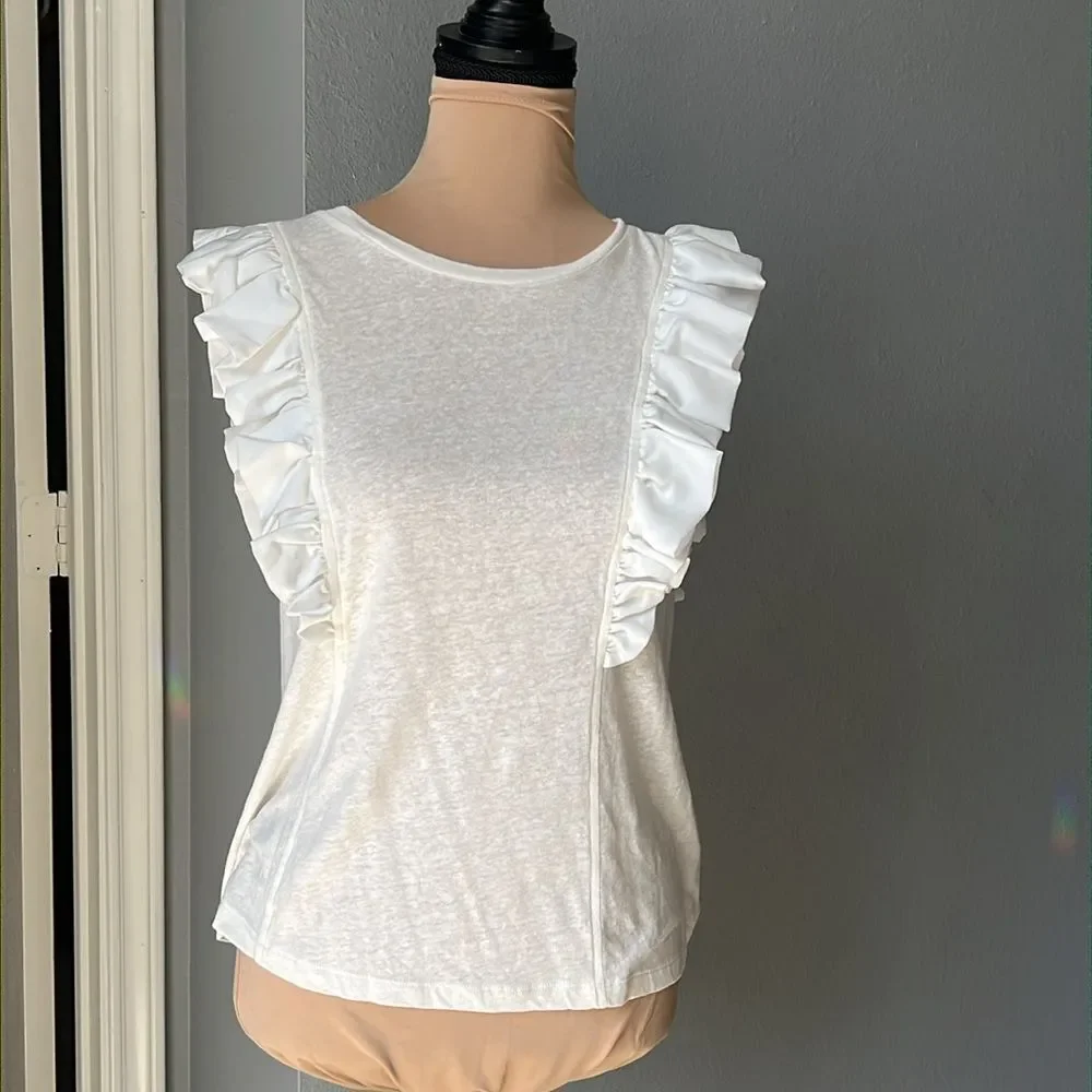 Sleeveless Ruffle Knit Top BCBGMAXAZRIA brand:BCBGMAXAZRIA - Picture 2 of 9
